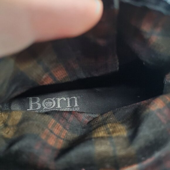 Born Shoes Womens Size 8.5 Burgundy Red Suede Cross Fringe Zip Boots - Picture 2 of 11